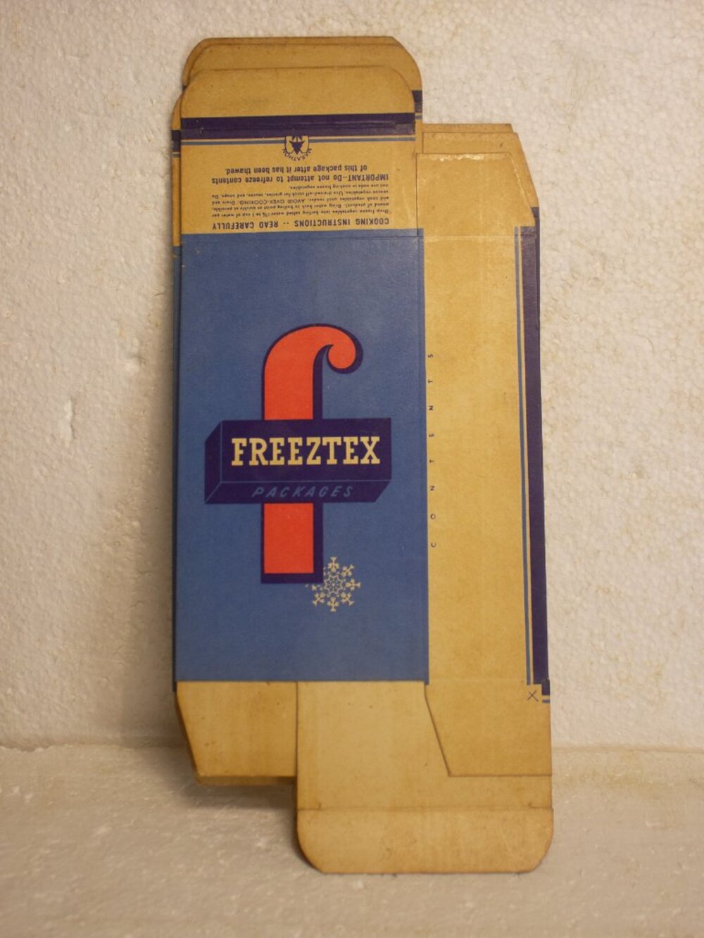 Vintage FREEZTEX Freezer Packages – Mid‑Century Kitchen Ephemera – Set of 4